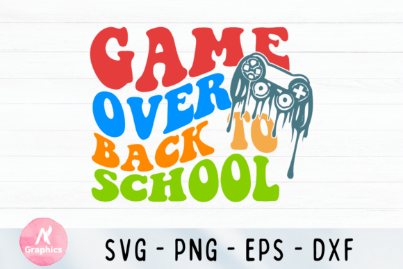 Game Over Back to School Wavy SVG