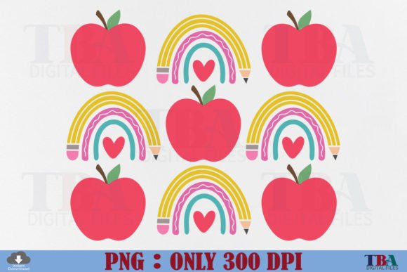 Teacher Apple Rainbow PNG Back to School: A Creative Resource for Educators and Design Enthusiasts