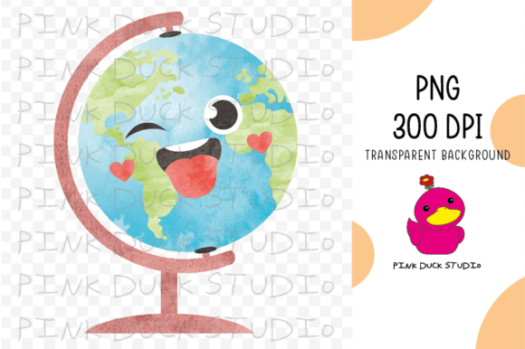 Watercolor Globe Earth Back to School